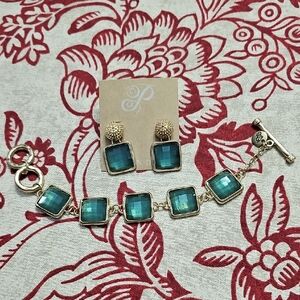 Plunder Gold Bracelet with Blue Accents